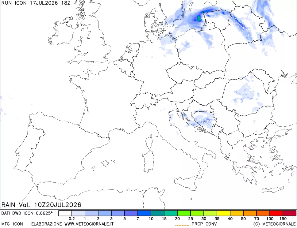 mappa Precipitazioni totali e convettive