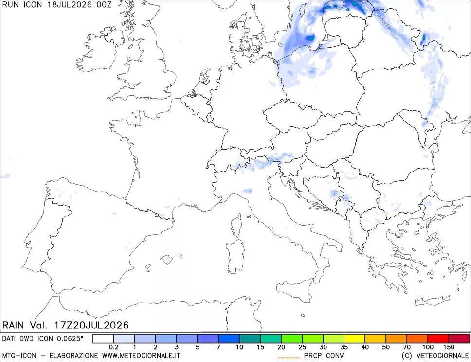 mappa Precipitazioni totali e convettive