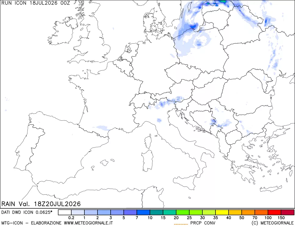 mappa Precipitazioni totali e convettive