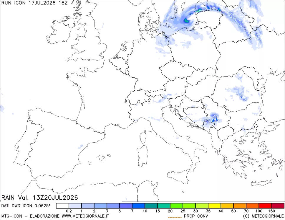 mappa Precipitazioni totali e convettive