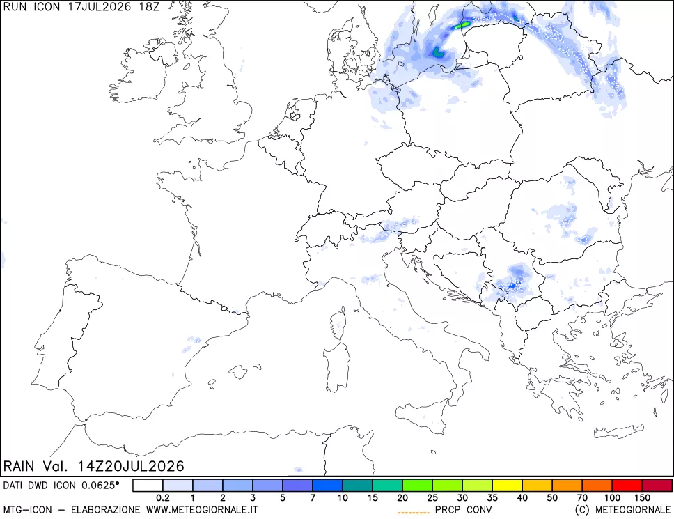 mappa Precipitazioni totali e convettive