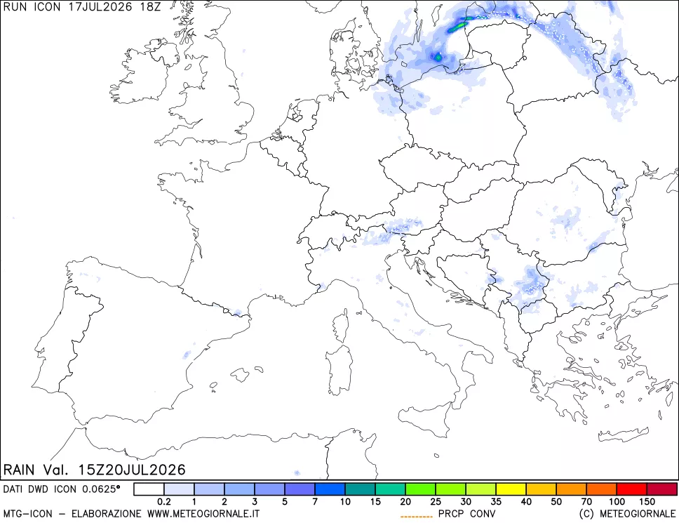 mappa Precipitazioni totali e convettive