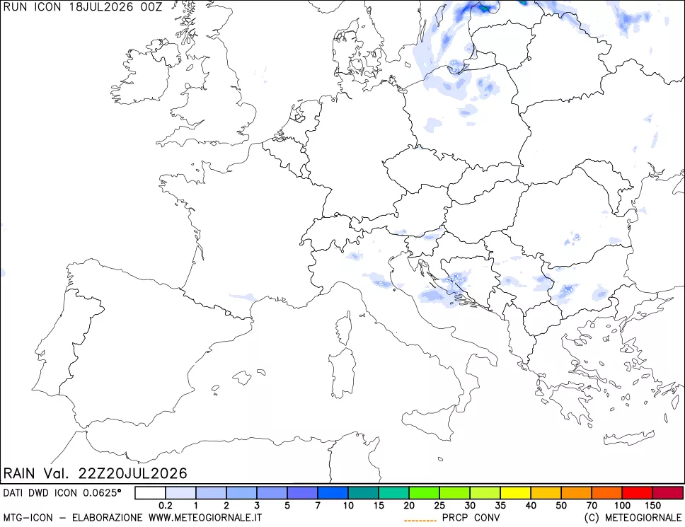 mappa Precipitazioni totali e convettive