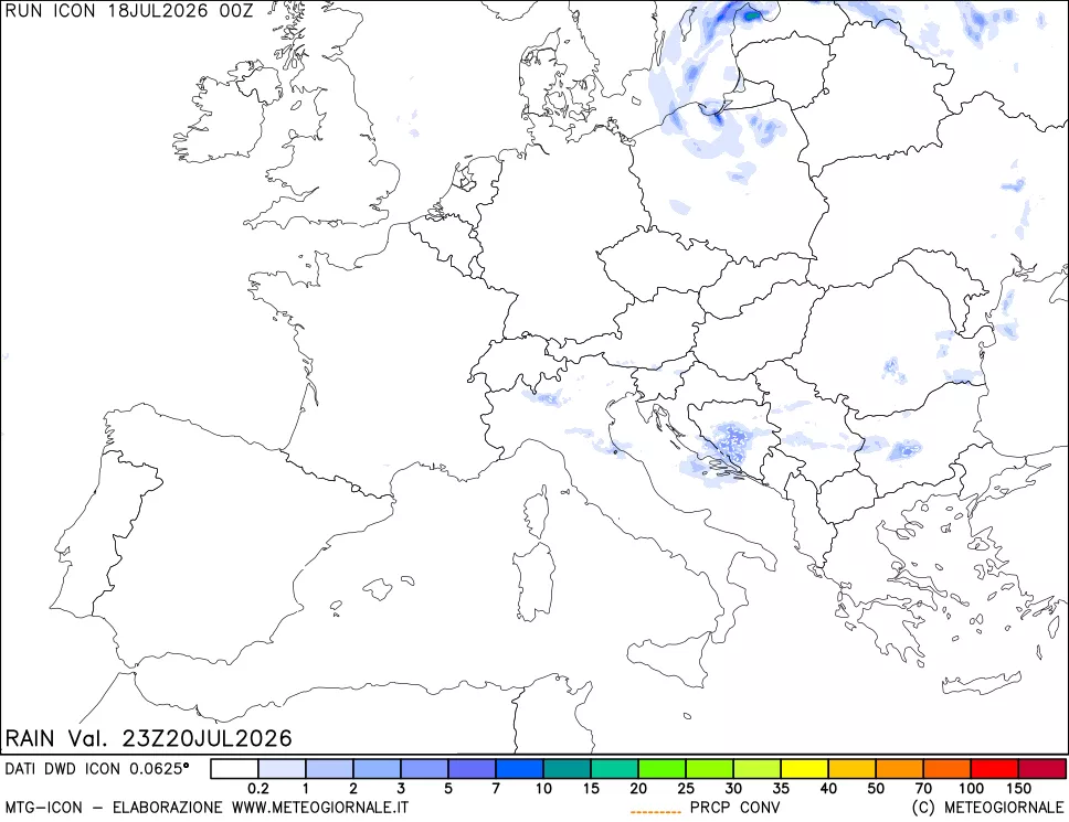 mappa Precipitazioni totali e convettive