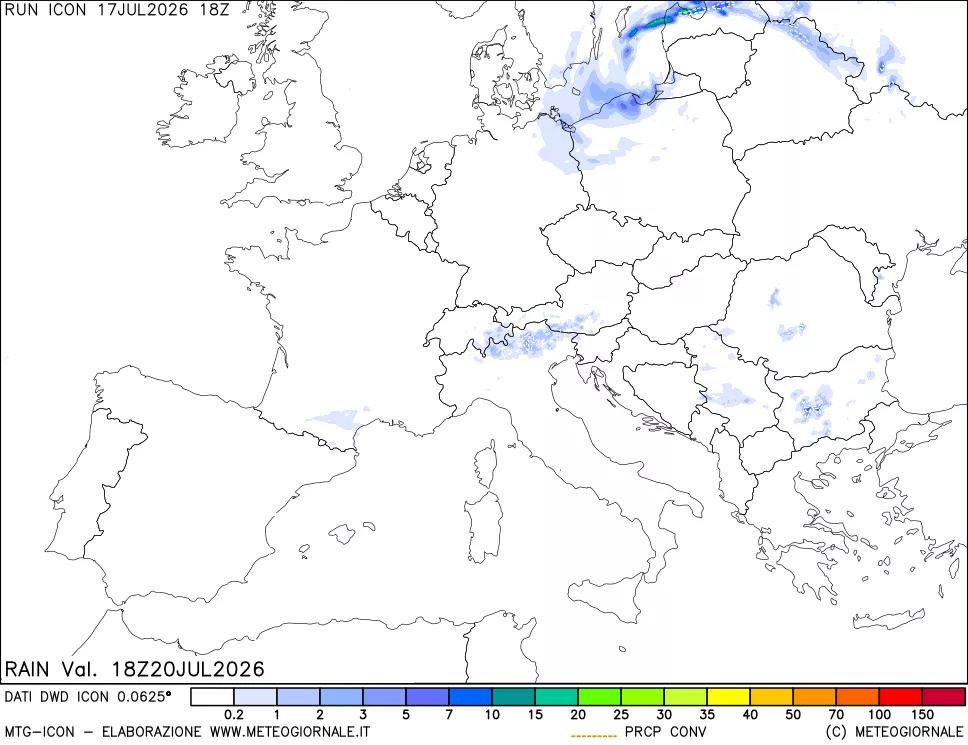 mappa Precipitazioni totali e convettive