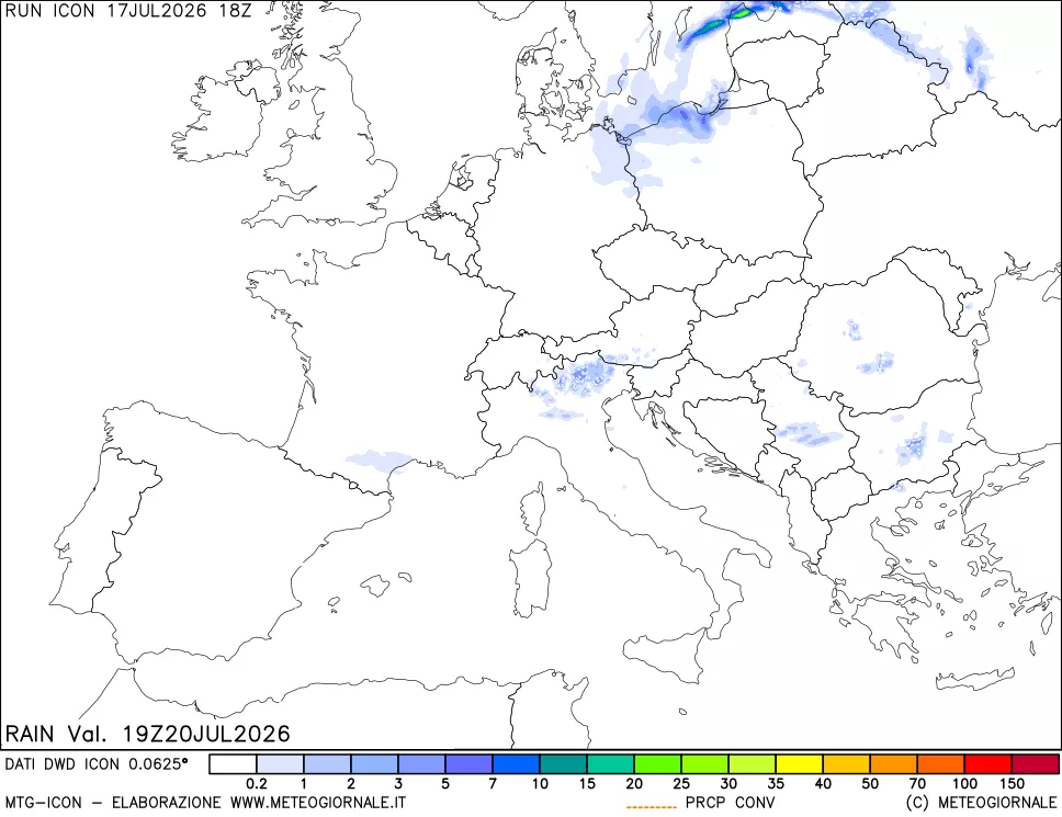 mappa Precipitazioni totali e convettive