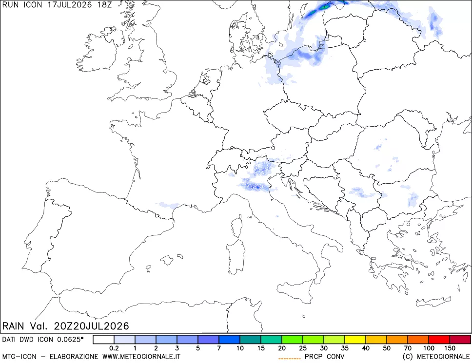 mappa Precipitazioni totali e convettive