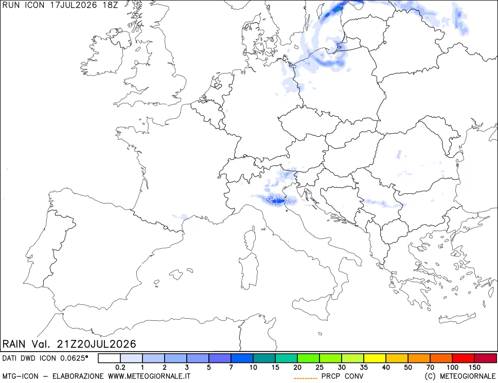 mappa Precipitazioni totali e convettive