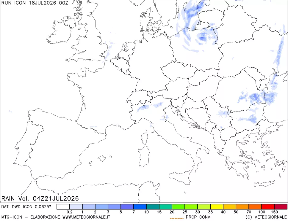 mappa Precipitazioni totali e convettive