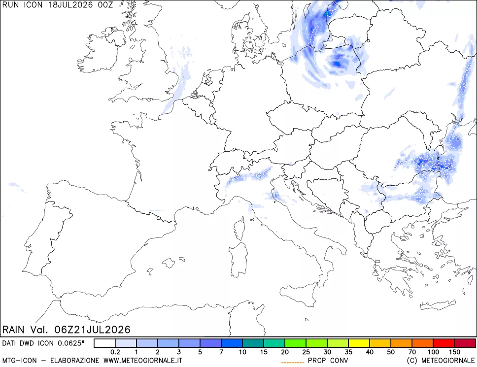 mappa Precipitazioni totali e convettive