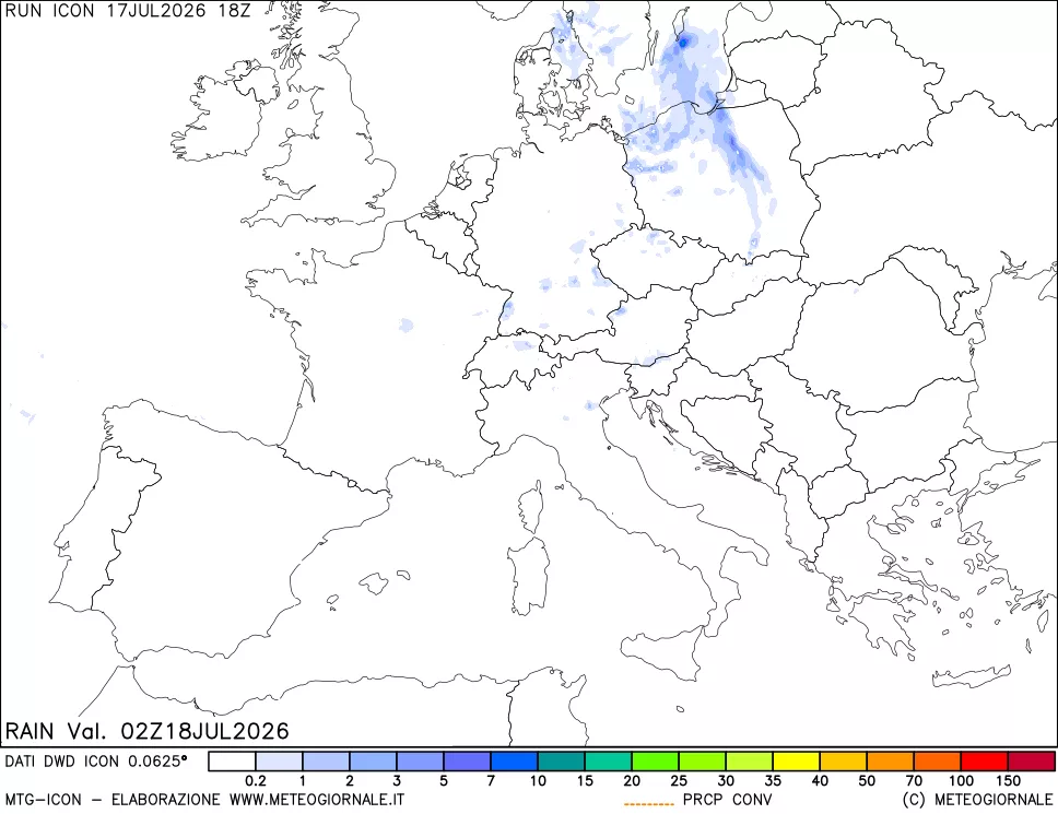 mappa Precipitazioni totali e convettive