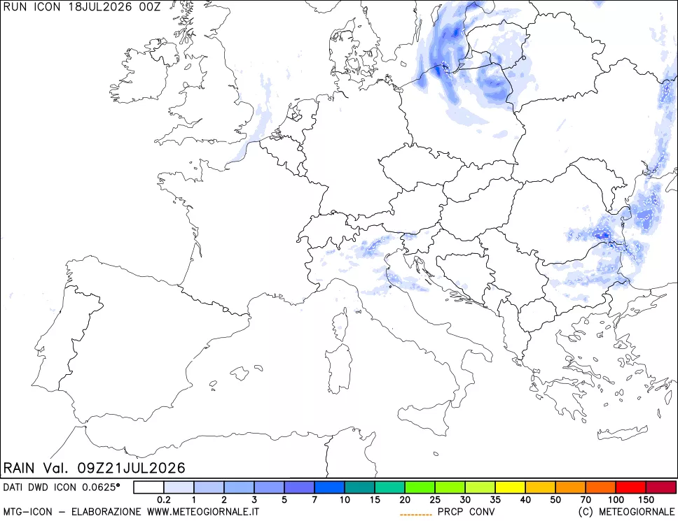 mappa Precipitazioni totali e convettive