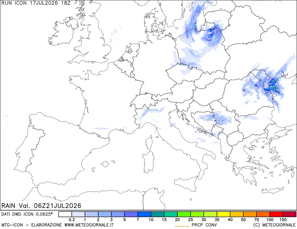 mappa Precipitazioni totali e convettive
