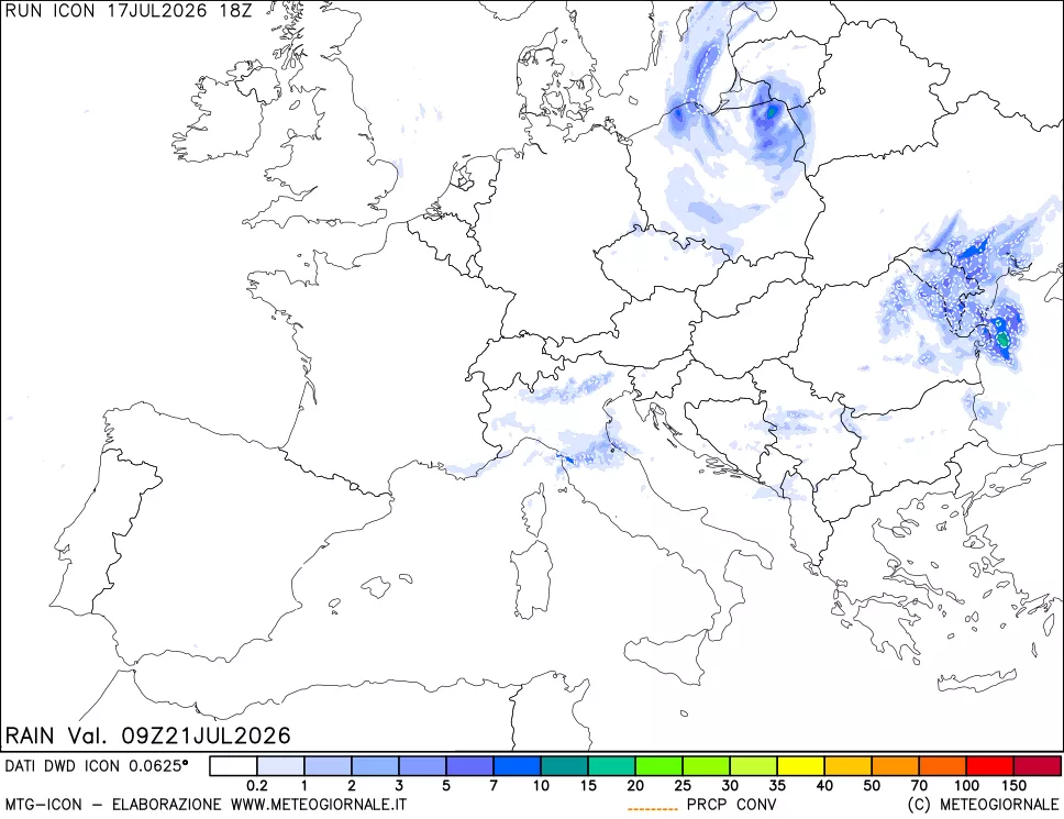 mappa Precipitazioni totali e convettive