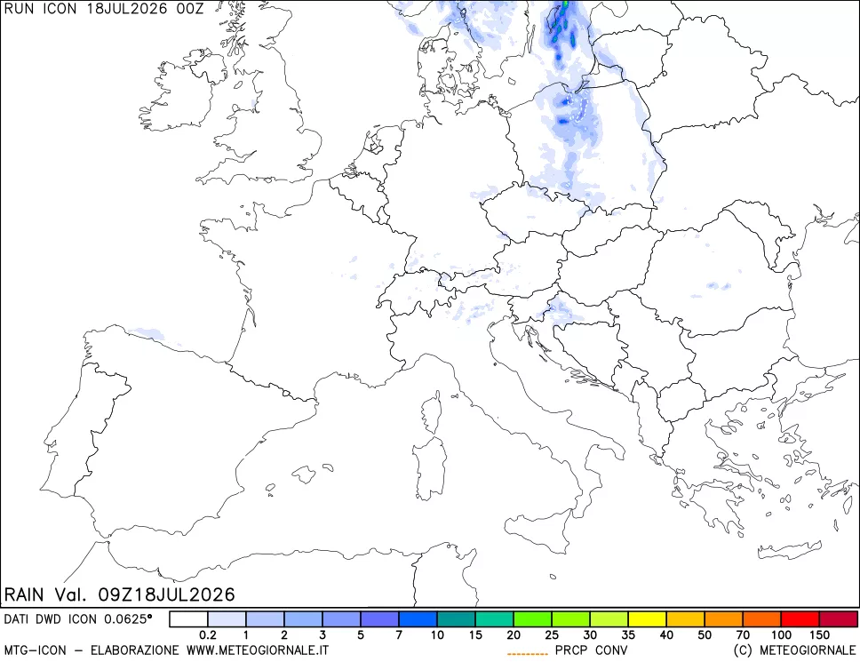 mappa Precipitazioni totali e convettive