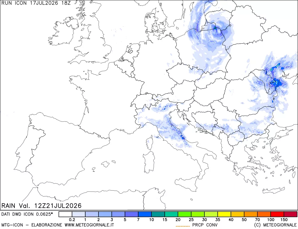 mappa Precipitazioni totali e convettive