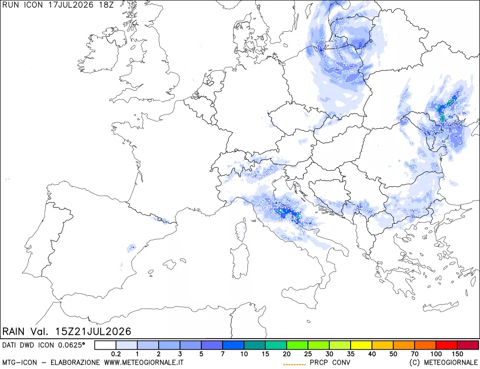 mappa Precipitazioni totali e convettive