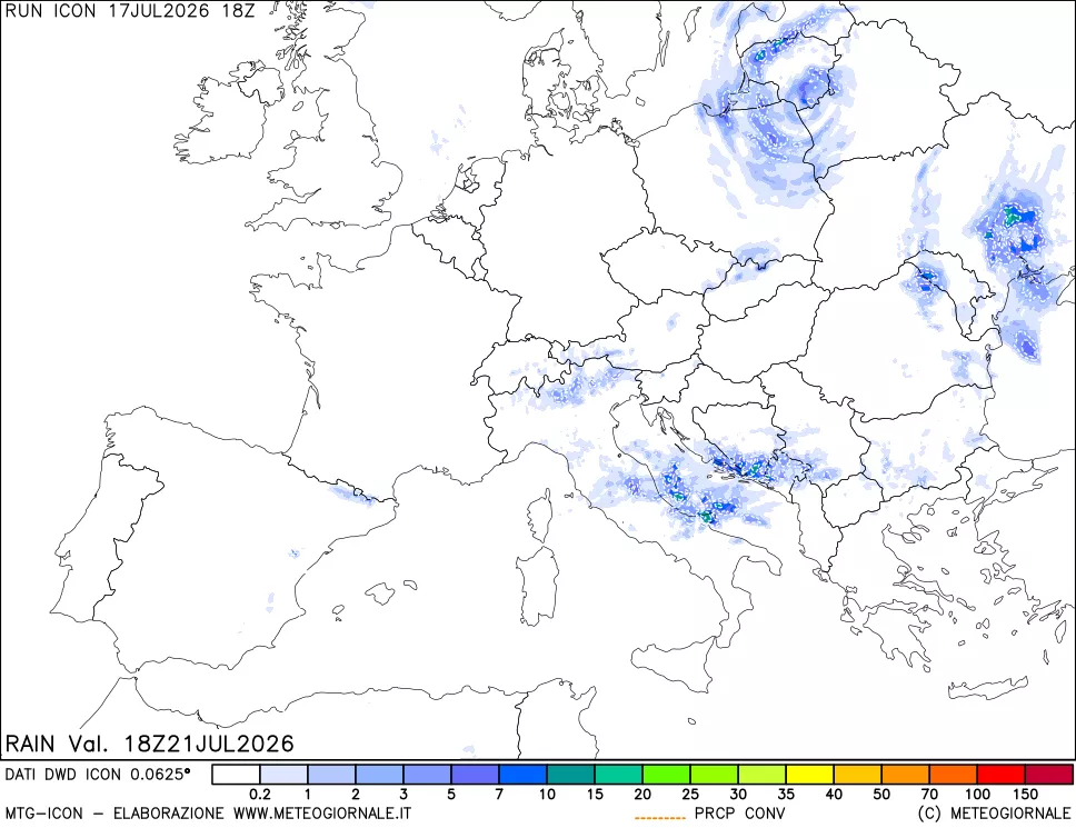 mappa Precipitazioni totali e convettive