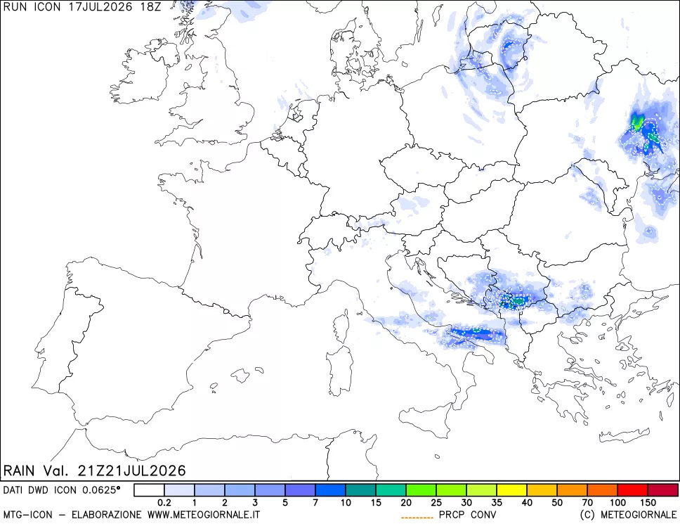 mappa Precipitazioni totali e convettive