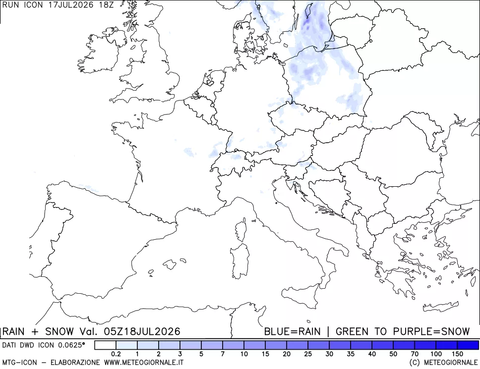 mappa Precipitazioni totali e nevose