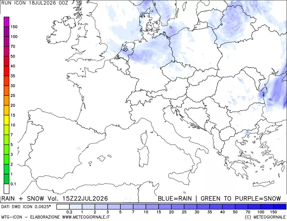 mappa Precipitazioni totali e nevose