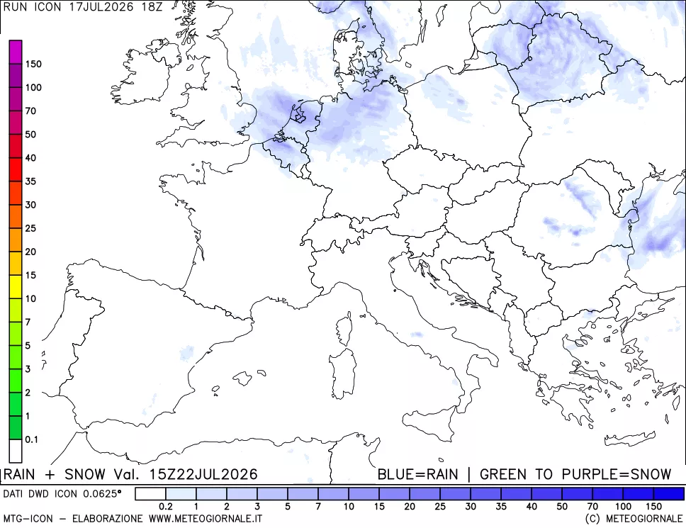 mappa Precipitazioni totali e nevose