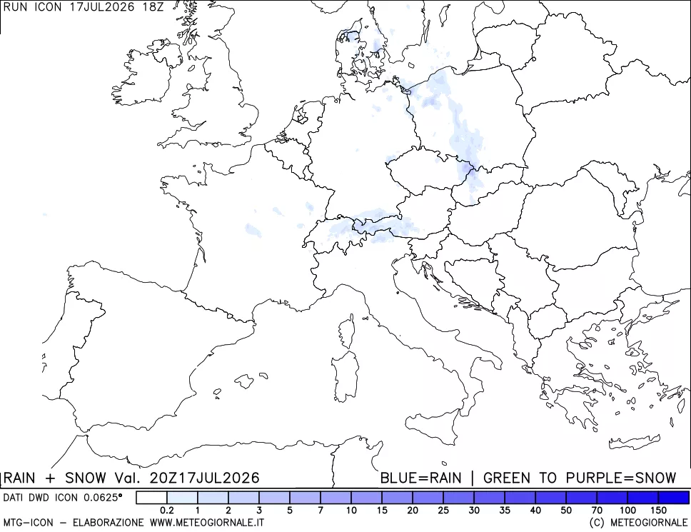mappa Precipitazioni totali e nevose