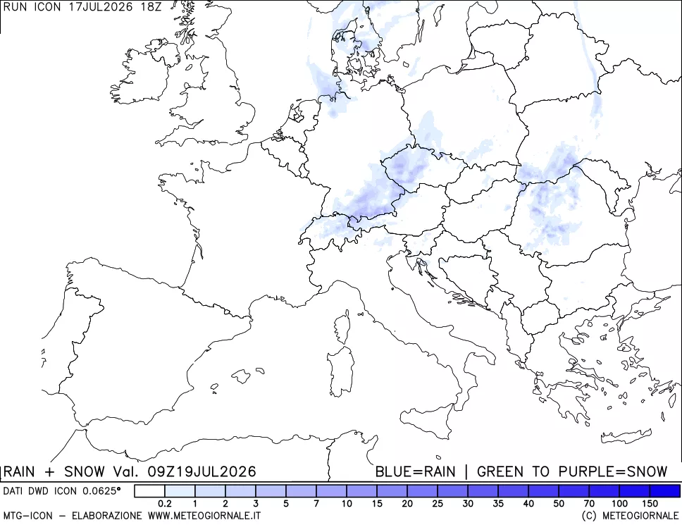 mappa Precipitazioni totali e nevose