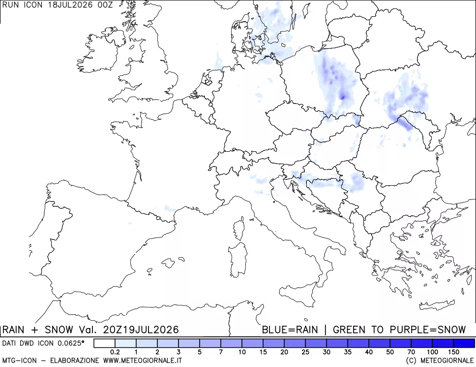 mappa Precipitazioni totali e nevose