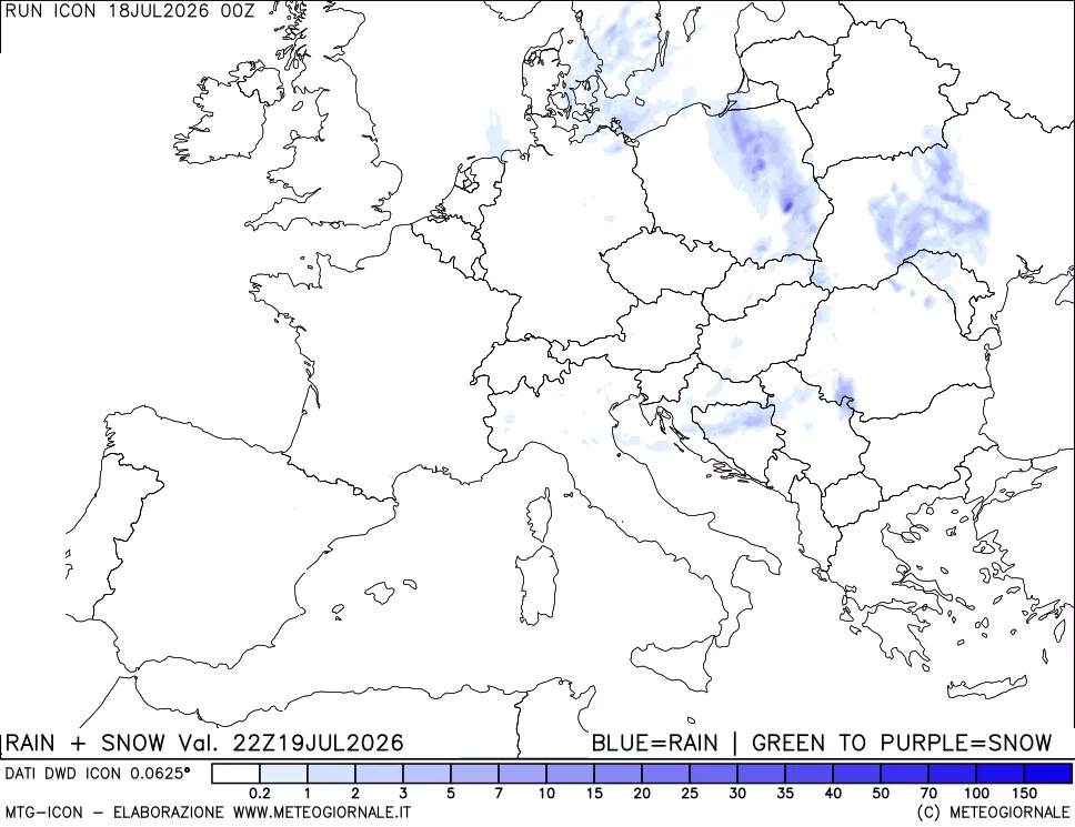 mappa Precipitazioni totali e nevose