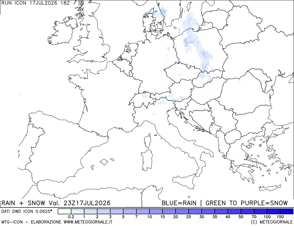 mappa Precipitazioni totali e nevose