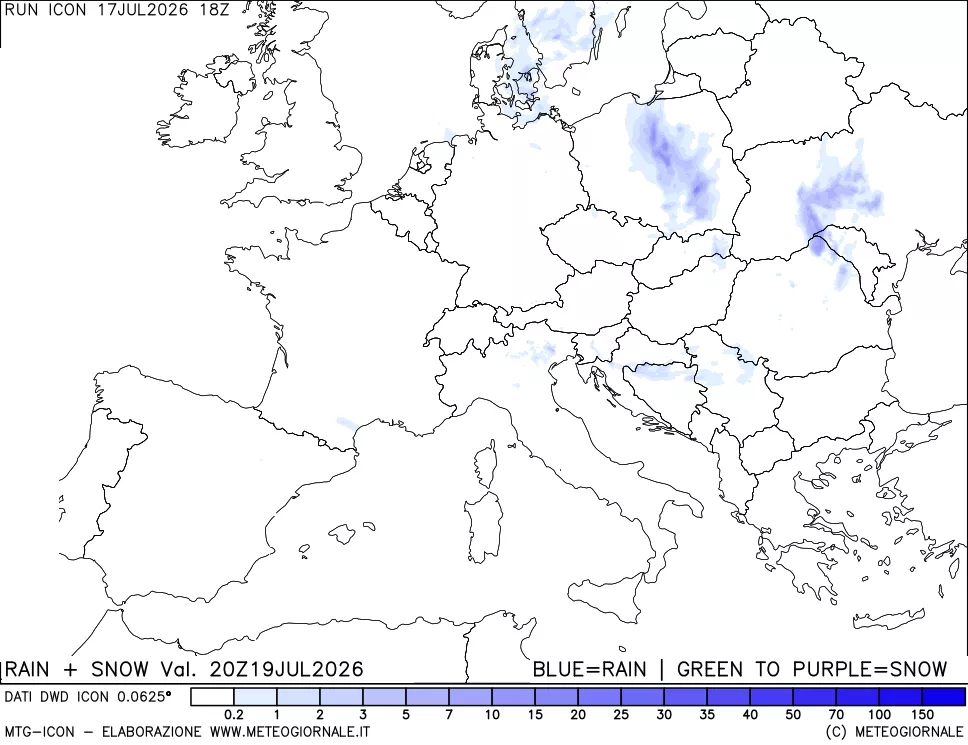 mappa Precipitazioni totali e nevose