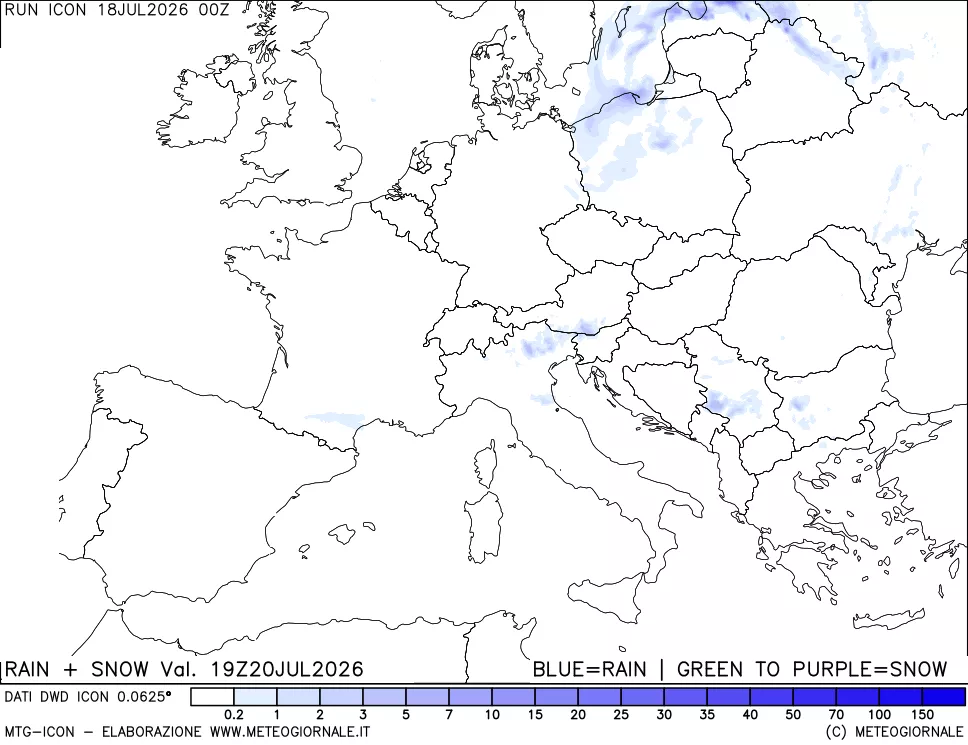 mappa Precipitazioni totali e nevose