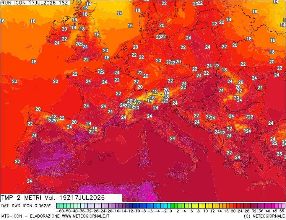 mappa Temp 2 metri