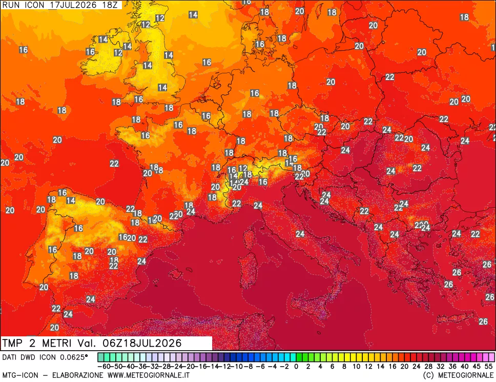 mappa Temp 2 metri