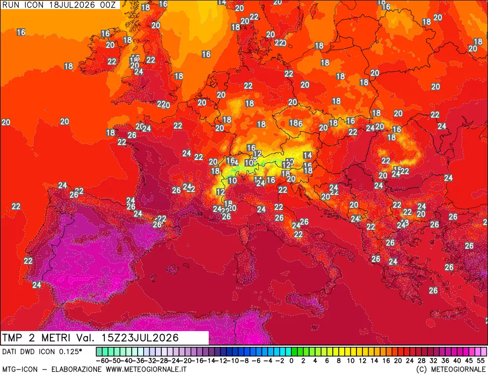 mappa Temp 2 metri