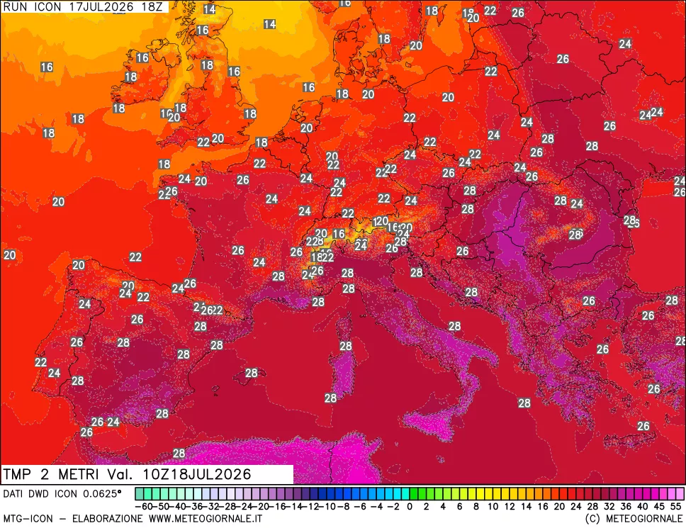 mappa Temp 2 metri
