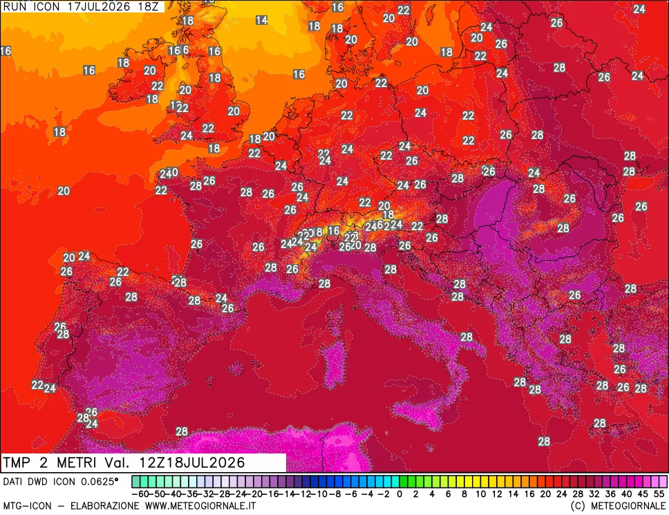 mappa Temp 2 metri