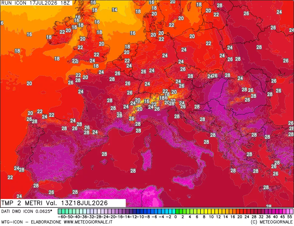 mappa Temp 2 metri