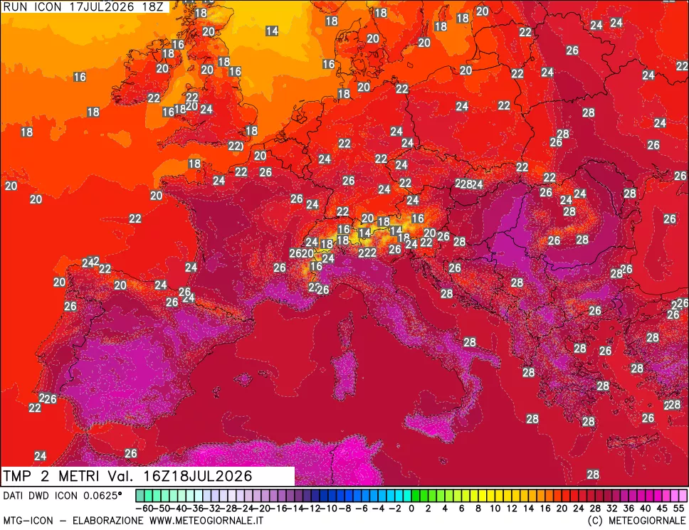 mappa Temp 2 metri