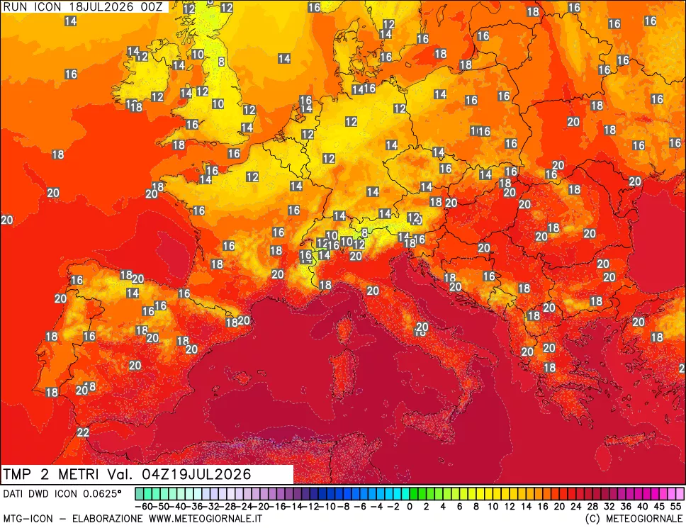 mappa Temp 2 metri