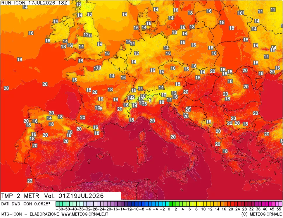 mappa Temp 2 metri