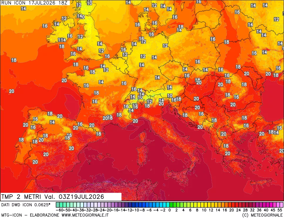 mappa Temp 2 metri