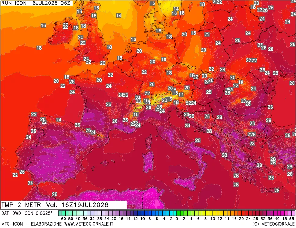 mappa Temp 2 metri