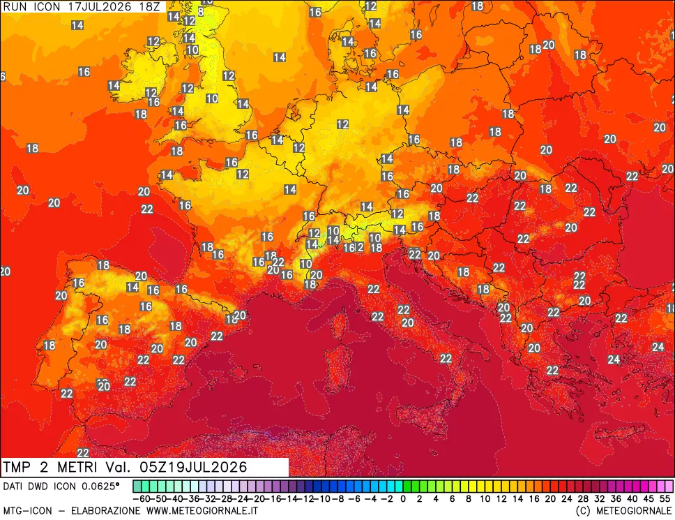 mappa Temp 2 metri