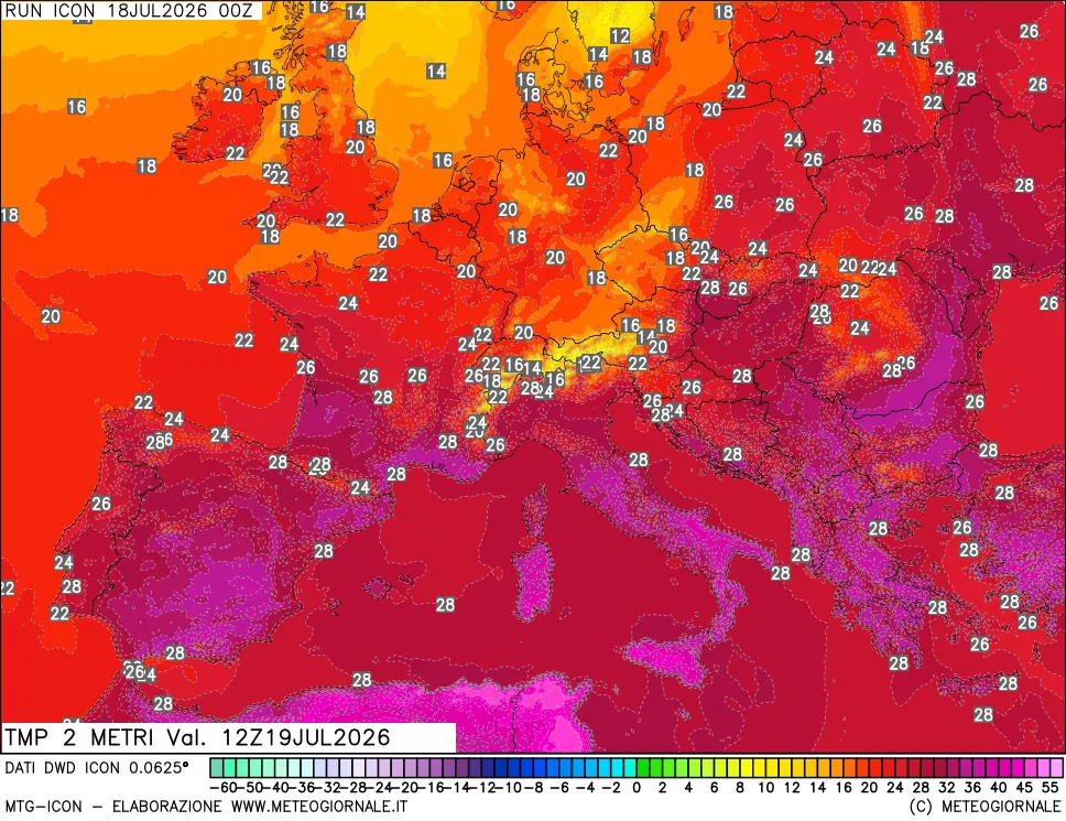 mappa Temp 2 metri