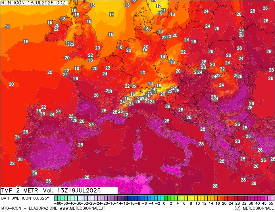 mappa Temp 2 metri