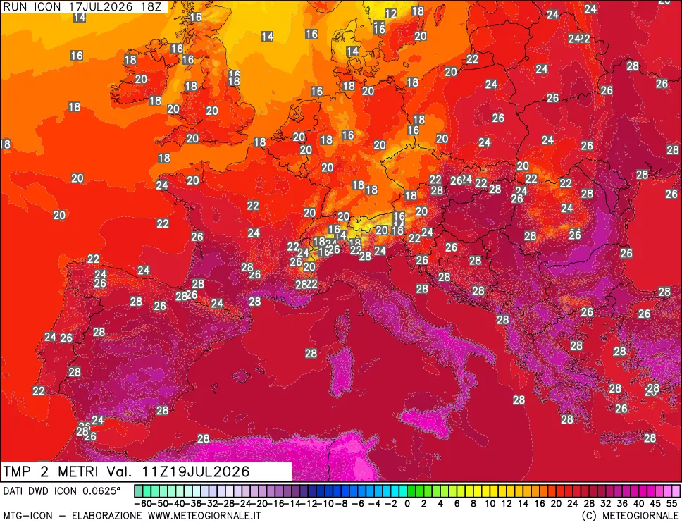 mappa Temp 2 metri