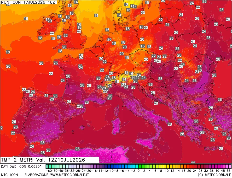 mappa Temp 2 metri