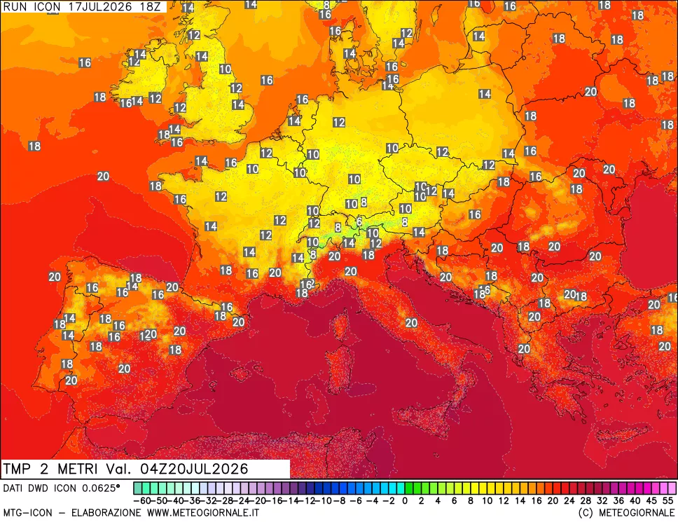 mappa Temp 2 metri